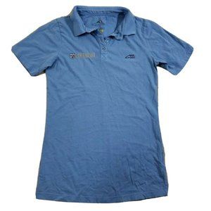 Women's Equiline Contemporary Blue Riding Polo Shirt Size Small "Lorenzini" Logo
